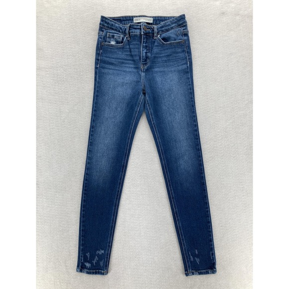 BKE Jeans Womens 27 Stella High Rise Ankle Skinny Medium Wash Distressed Stretch - Picture 1 of 14